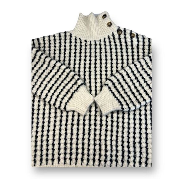 Frnch Button Mock Neck Sweater Size Small Medium - Picture 3 of 7